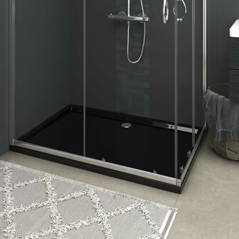 Douchebak rechthoekig 80x120 cm ABS zwart 8720286206218 1