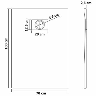 Douchebak 100x70 cm SMC bruin 8720286191392 8