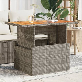 Tuintafel 100x55x73 cm poly rattan en acaciahout grijs 8721012335127 1