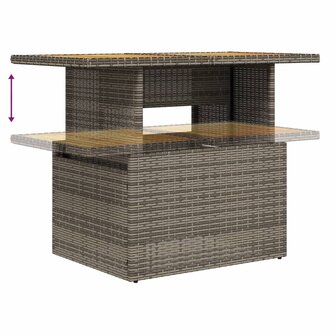 Tuintafel 100x55x73 cm poly rattan en acaciahout grijs 8721012335127 8