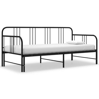 Slaapbankframe uittrekbaar metaal zwart 90x200 cm 8720286162514 1