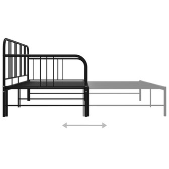 Slaapbankframe uittrekbaar metaal zwart 90x200 cm 8720286162514 7