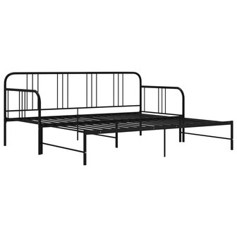Slaapbankframe uittrekbaar metaal zwart 90x200 cm 8720286162514 8