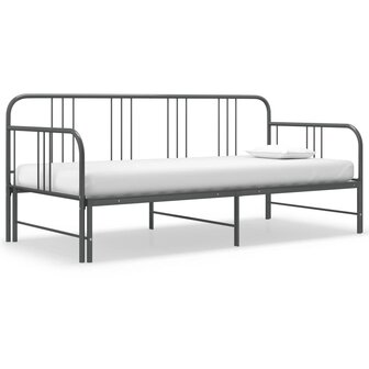 Slaapbankframe uittrekbaar metaal grijs 90x200 cm 8720286162538 1