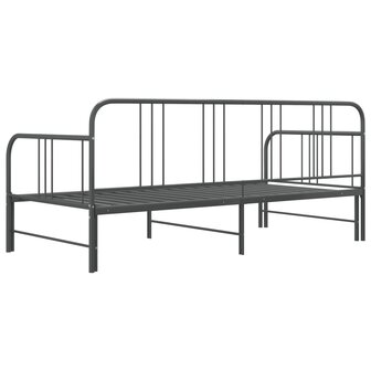 Slaapbankframe uittrekbaar metaal grijs 90x200 cm 8720286162538 5