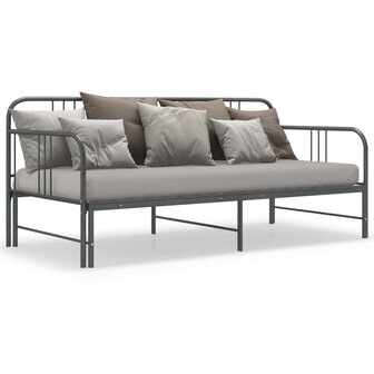 Slaapbankframe uittrekbaar metaal grijs 90x200 cm 8720286162538 6