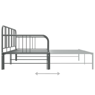 Slaapbankframe uittrekbaar metaal grijs 90x200 cm 8720286162538 7