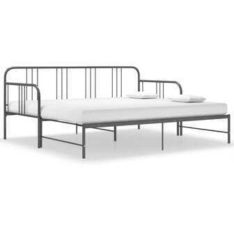 Slaapbankframe uittrekbaar metaal grijs 90x200 cm 8720286162538 9