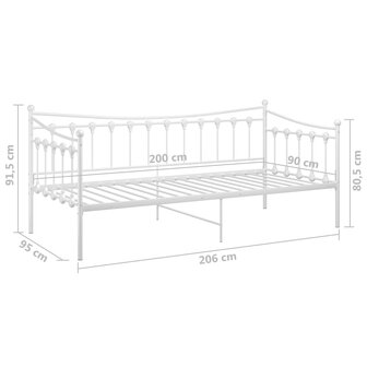 Slaapbankframe metaal wit 90x200 cm 8720286195529 10