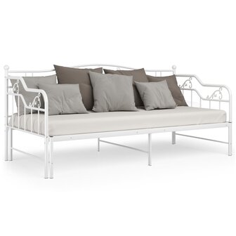 Slaapbankframe uittrekbaar metaal wit 90x200 cm 8720286195611 4