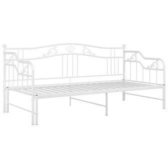 Slaapbankframe uittrekbaar metaal wit 90x200 cm 8720286195611 5