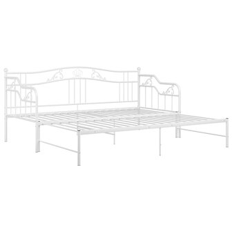 Slaapbankframe uittrekbaar metaal wit 90x200 cm 8720286195611 6