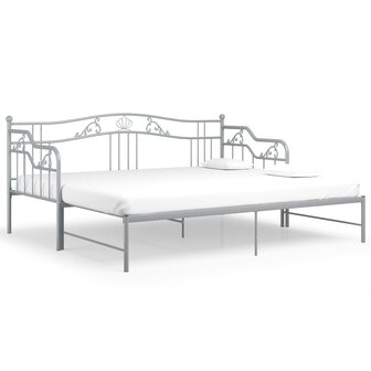 Slaapbankframe uittrekbaar metaal grijs 90x200 cm 8720286195628 2