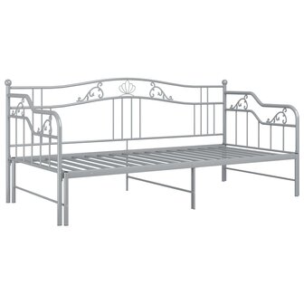 Slaapbankframe uittrekbaar metaal grijs 90x200 cm 8720286195628 5