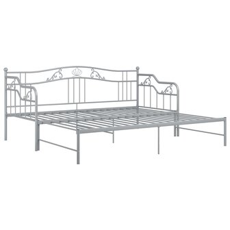 Slaapbankframe uittrekbaar metaal grijs 90x200 cm 8720286195628 6