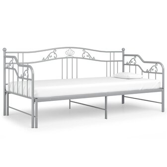 Slaapbankframe uittrekbaar metaal grijs 90x200 cm 8720286195628 7