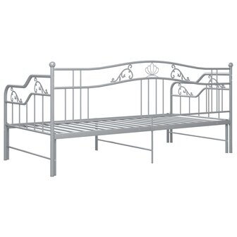 Slaapbankframe uittrekbaar metaal grijs 90x200 cm 8720286195628 10