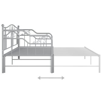 Slaapbankframe uittrekbaar metaal grijs 90x200 cm 8720286195628 11