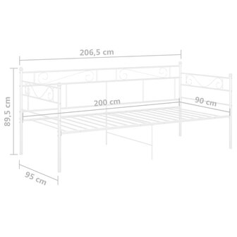 Slaapbankframe metaal wit 90x200 cm 8720286195642 8