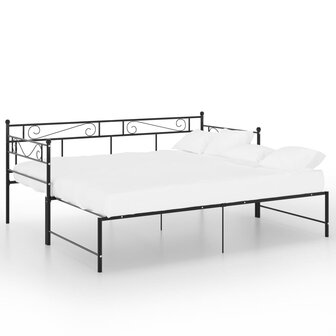 Slaapbankframe uittrekbaar metaal zwart 90x200 cm 8720286195666 3