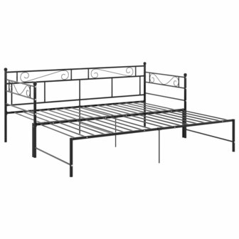 Slaapbankframe uittrekbaar metaal zwart 90x200 cm 8720286195666 4