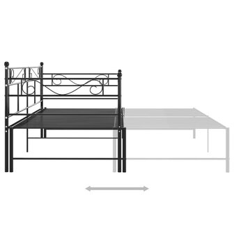 Slaapbankframe uittrekbaar metaal zwart 90x200 cm 8720286195666 5