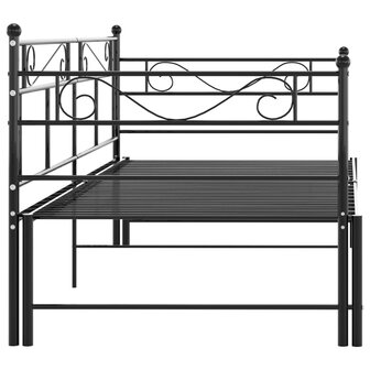 Slaapbankframe uittrekbaar metaal zwart 90x200 cm 8720286195666 8