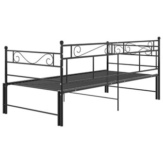 Slaapbankframe uittrekbaar metaal zwart 90x200 cm 8720286195666 9