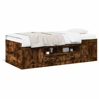 Slaapbank met lades 75x190 cm bewerkt hout gerookt eikenkleurig 8721102619151 1