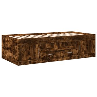 Slaapbank met lades 75x190 cm bewerkt hout gerookt eikenkleurig 8721102619151 2
