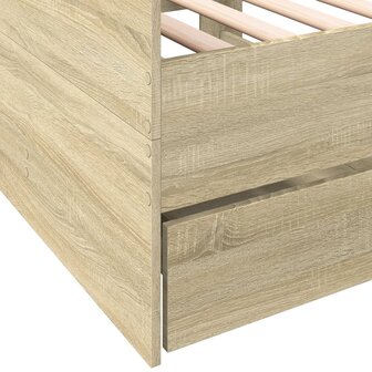 Slaapbank met lades 75x190 cm bewerkt hout sonoma eikenkleurig 8721102624872 7
