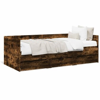 Slaapbank met lades 75x190 cm bewerkt hout gerookt eikenkleurig 8721102624896 1