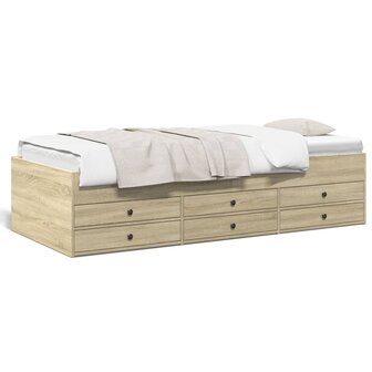 Slaapbank met lades 90x190 cm bewerkt hout sonoma eikenkleurig 8721102625367 1