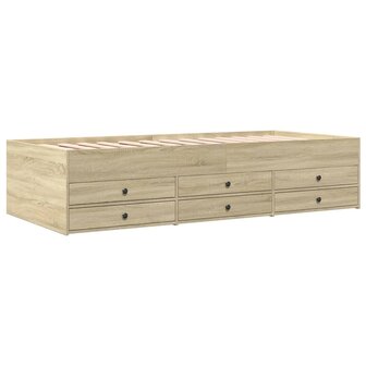 Slaapbank met lades 90x190 cm bewerkt hout sonoma eikenkleurig 8721102625367 2