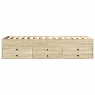 Slaapbank met lades 90x190 cm bewerkt hout sonoma eikenkleurig 8721102625367 4