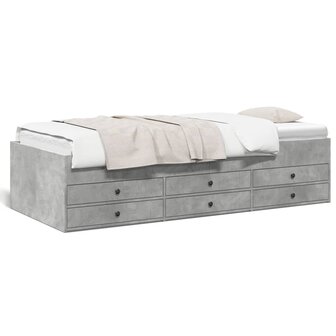 Slaapbank met lades 75x190 cm bewerkt hout betongrijs 8721102625442 1