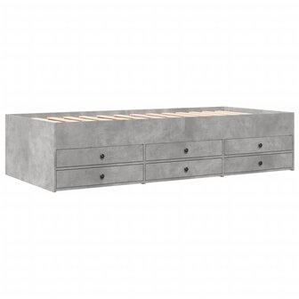 Slaapbank met lades 75x190 cm bewerkt hout betongrijs 8721102625442 2