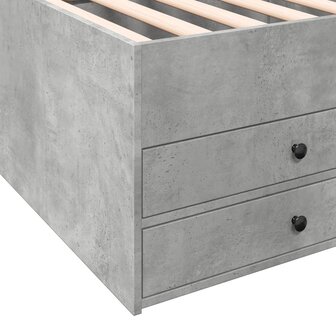 Slaapbank met lades 75x190 cm bewerkt hout betongrijs 8721102625442 8