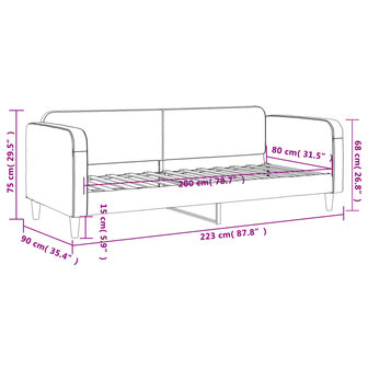 Slaapbank 80x200 cm stof zwart 8720845953256 8