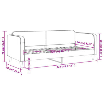 Slaapbank 80x200 cm stof taupe 8720845953263 8