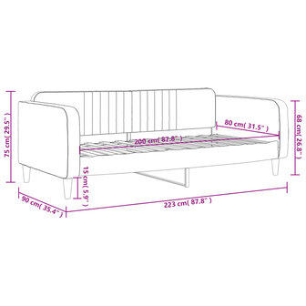Slaapbank 80x200 cm fluweel geel 8720845953799 8