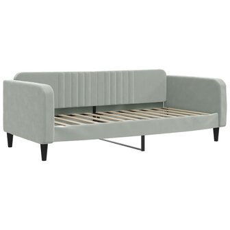 Slaapbank 90x200 cm fluweel lichtgrijs 8720845953812 2