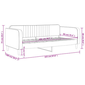 Slaapbank 90x200 cm fluweel zwart 8720845953850 8