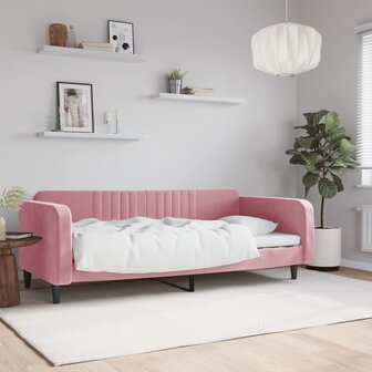 Slaapbank 100x200 cm fluweel roze 8720845953911 1