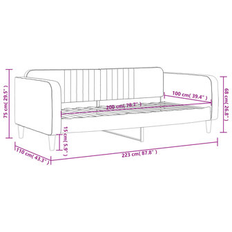 Slaapbank 100x200 cm fluweel roze 8720845953911 8