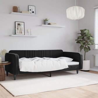 Slaapbank 90x190 cm fluweel zwart 8720845953966 1