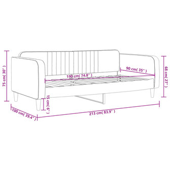 Slaapbank 90x190 cm fluweel zwart 8720845953966 8