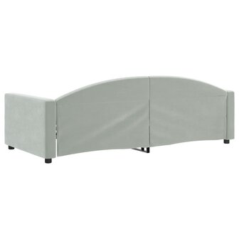 Slaapbank 90x200 cm fluweel lichtgrijs 8720845954314 5