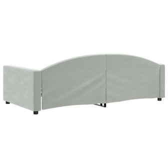 Slaapbank 100x200 cm fluweel lichtgrijs 8720845954383 5