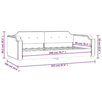 Slaapbank 90x200 cm stof lichtgrijs 8720845955007 8